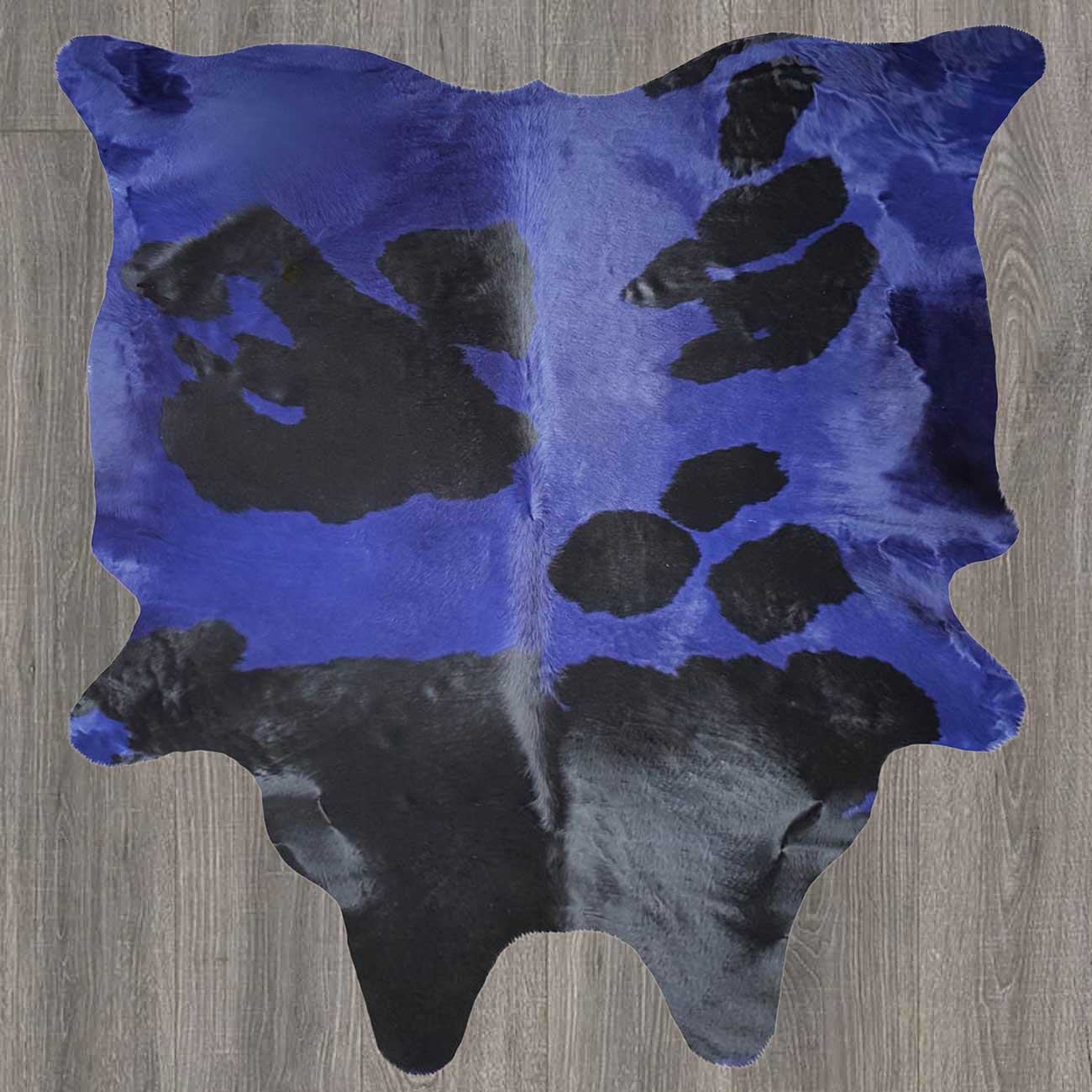 Navy Blue & Black Cowhide Rug