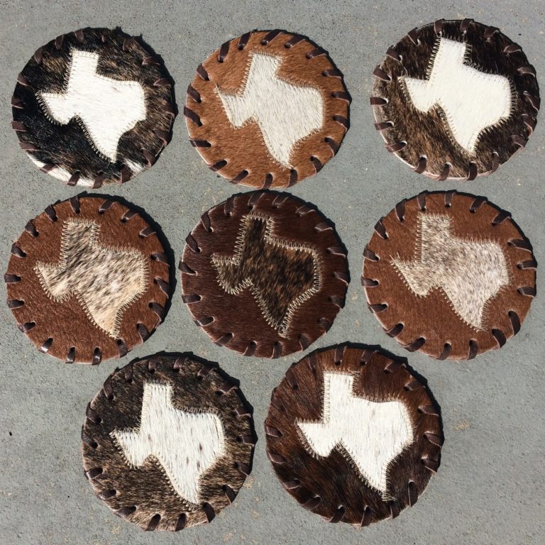 Set of 6 Cowhide Coasters Cowhides International