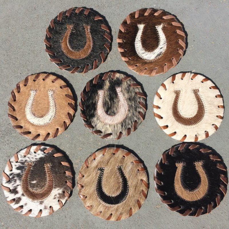 Set of 6 Cowhide Coasters Cowhides International