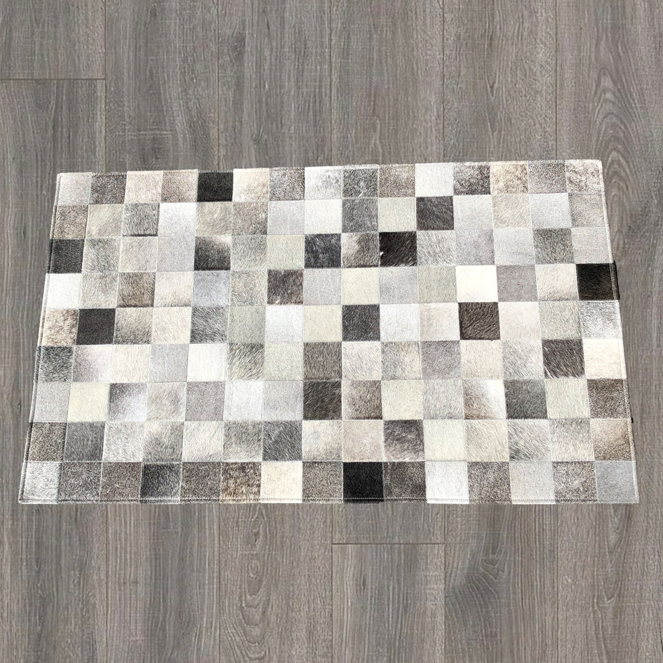 Mixed Gray Patchwork Cowhide Rug, Brazilian Cowhide Rugs Canada
