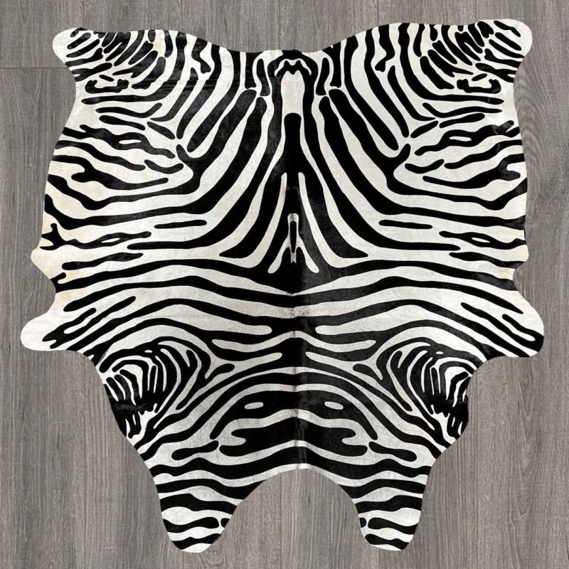 stenciled zebra cowhide