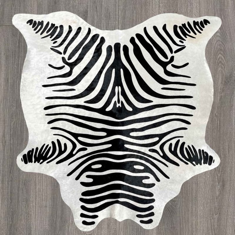 stenciled zebra cowhide