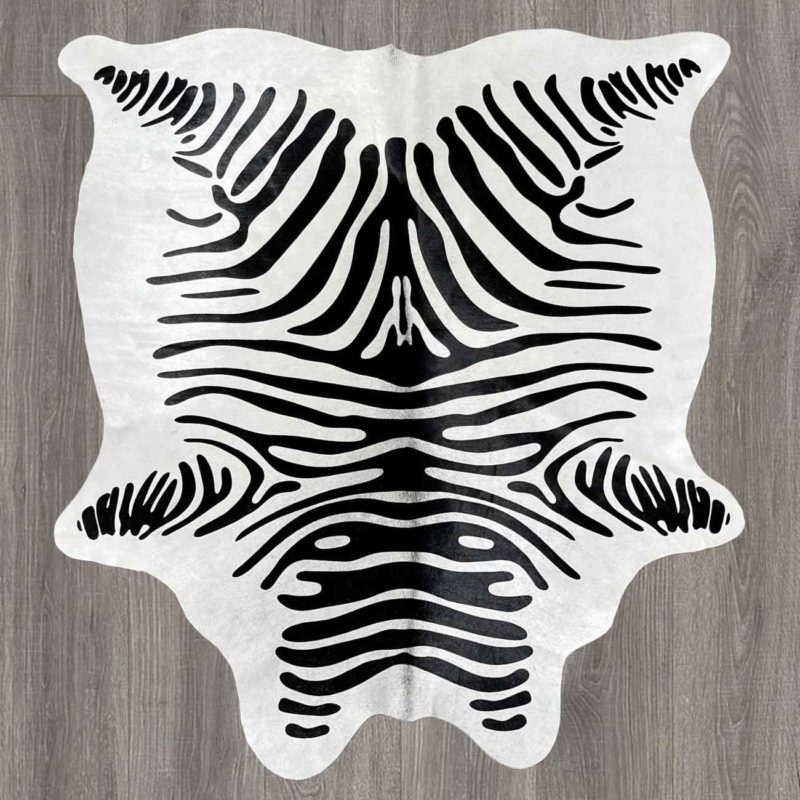 stenciled zebra cowhide