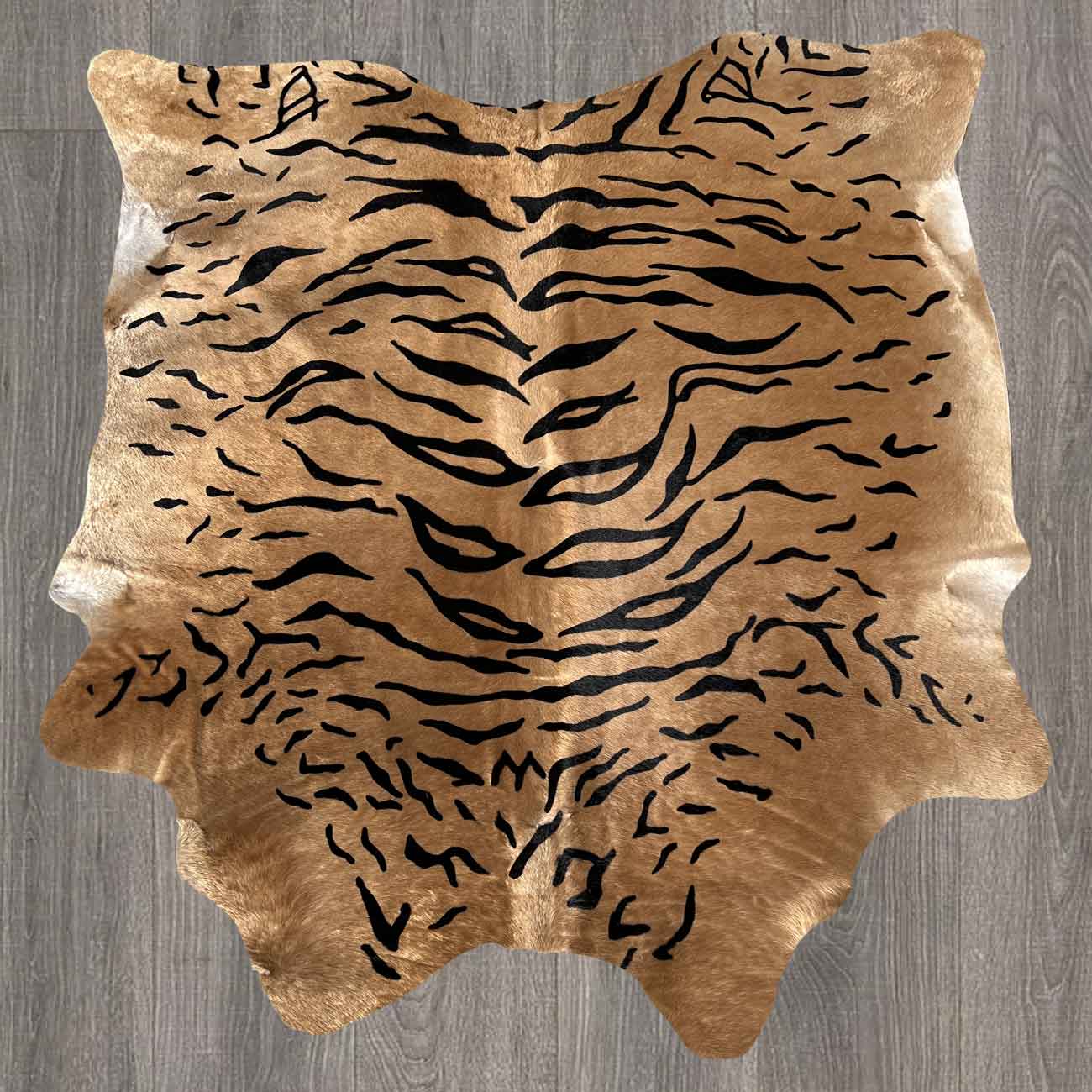 printed tiger cow hide
